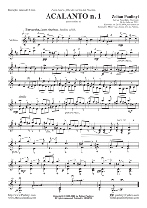 Acalanto n.1 for solo violin