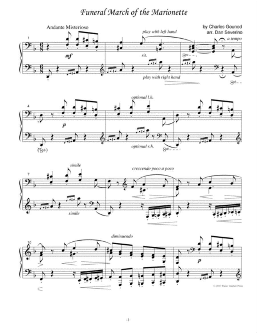 Funeral March of the Marionette Piano Method scores gallery preview page 2