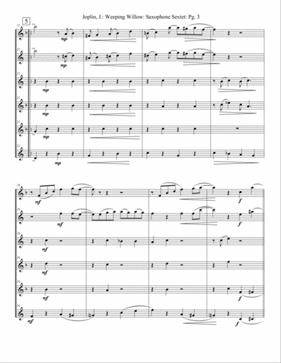 Weeping Willow (Saxophones) Woodwind Ensemble scores gallery preview page 4