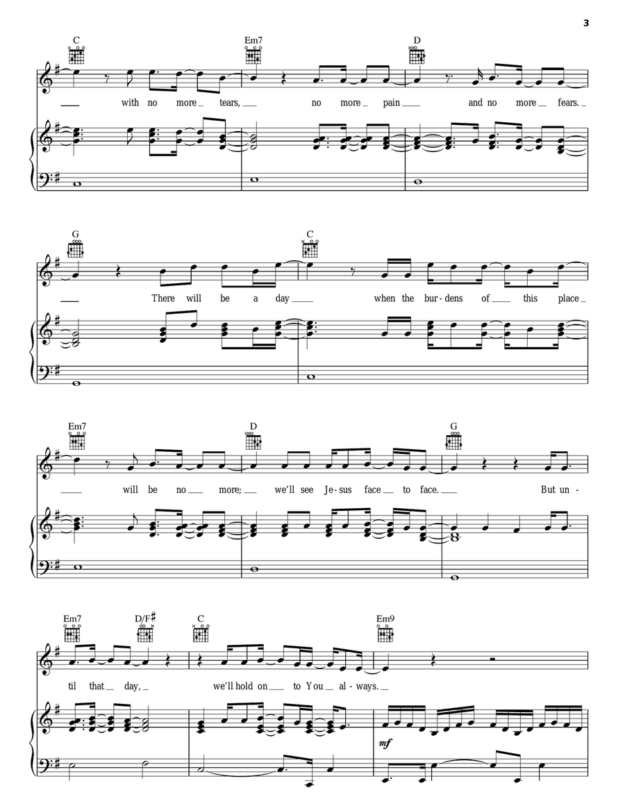 There Will Be A Day Piano, Vocal, Guitar scores gallery preview page 3