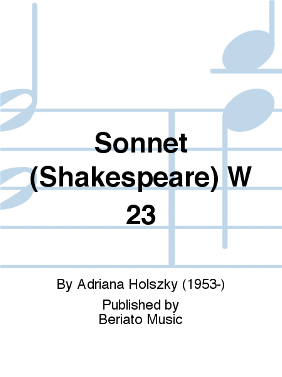 Sonnet (Shakespeare) W 23 Voice scores gallery preview page 1