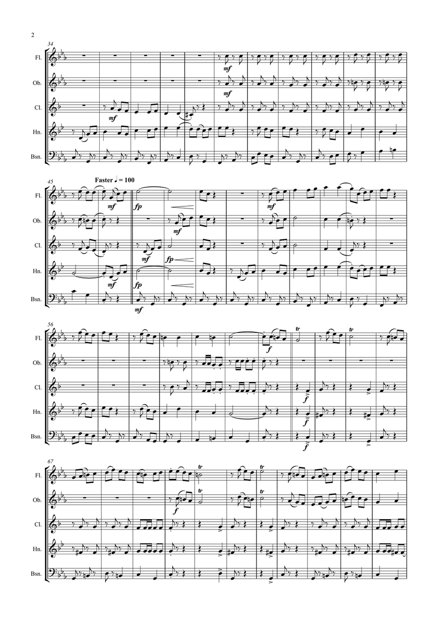 Bella Ciao - Italian Classic - Wind Quintet Woodwind Quintet scores gallery preview page 2