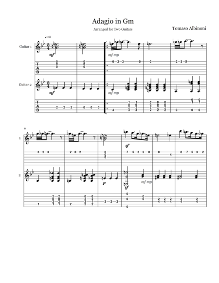 Adagio in Gm - Guitar Duet image number null