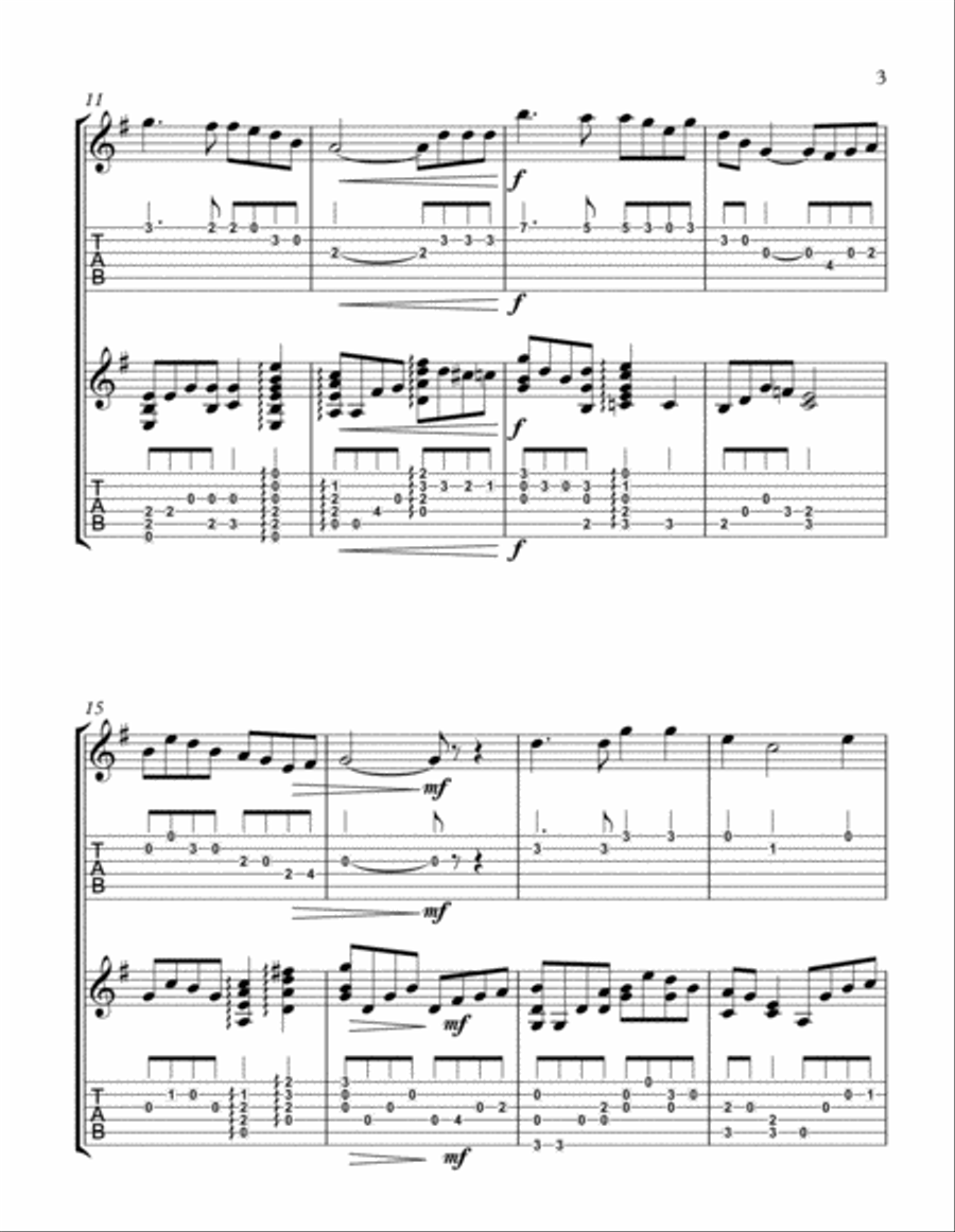 Danny Boy (Guitar Duet) Danny Boy (Guitar Duet) Classical Guitar scores gallery preview page 3
