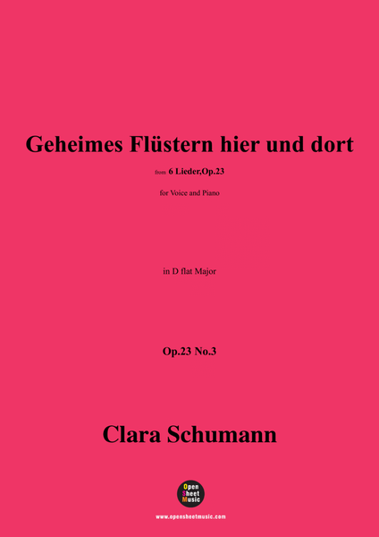 Clara Schumann-Geheimes Flüstern hier und dort,Op.23 No.3,in D flat Major