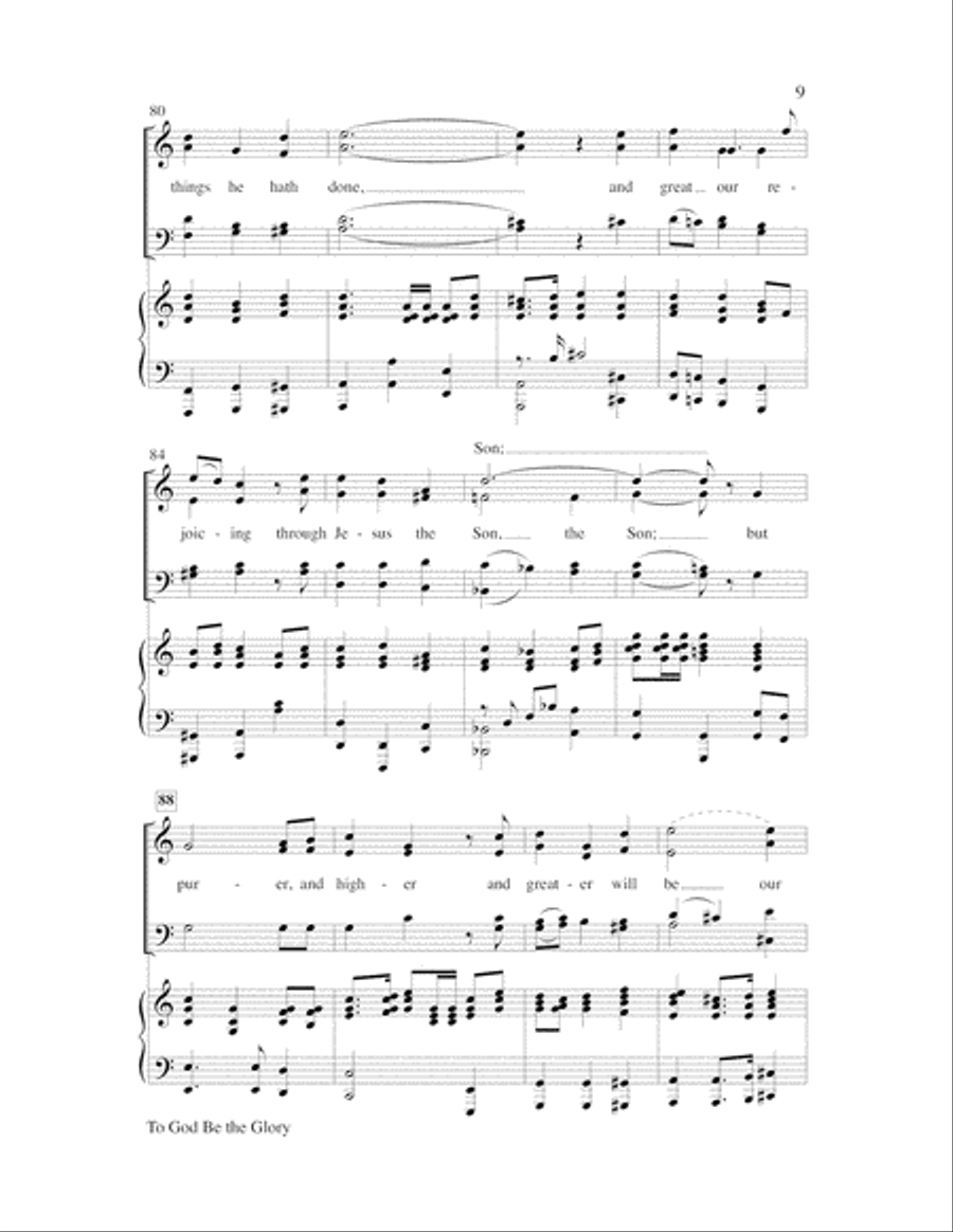 To God Be the Glory Choir scores gallery preview page 9