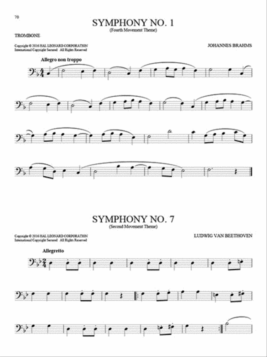 101 Classical Themes for Trombone Trombone Solo scores gallery preview page 5