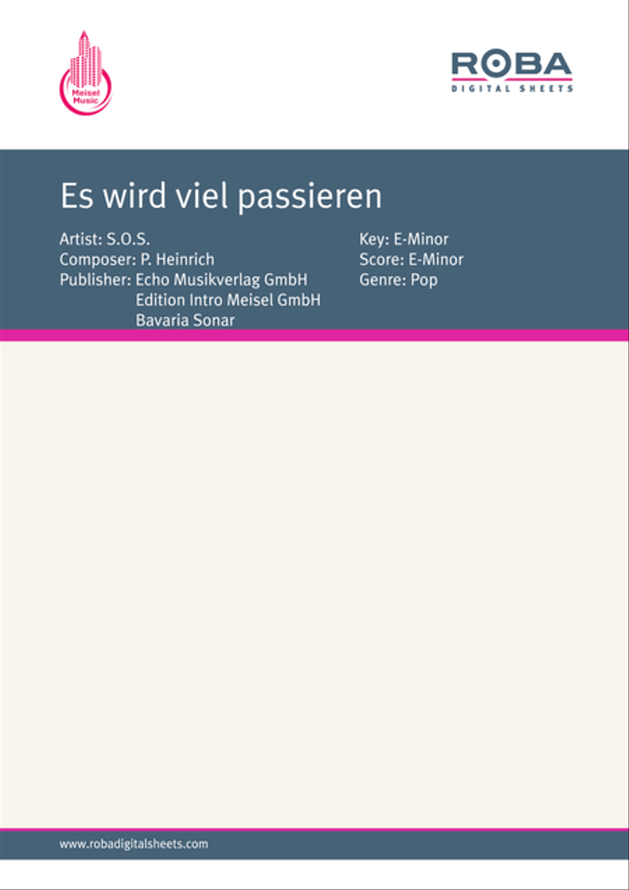 Es wird viel passieren Es wird viel passieren Piano, Vocal scores gallery preview page 1