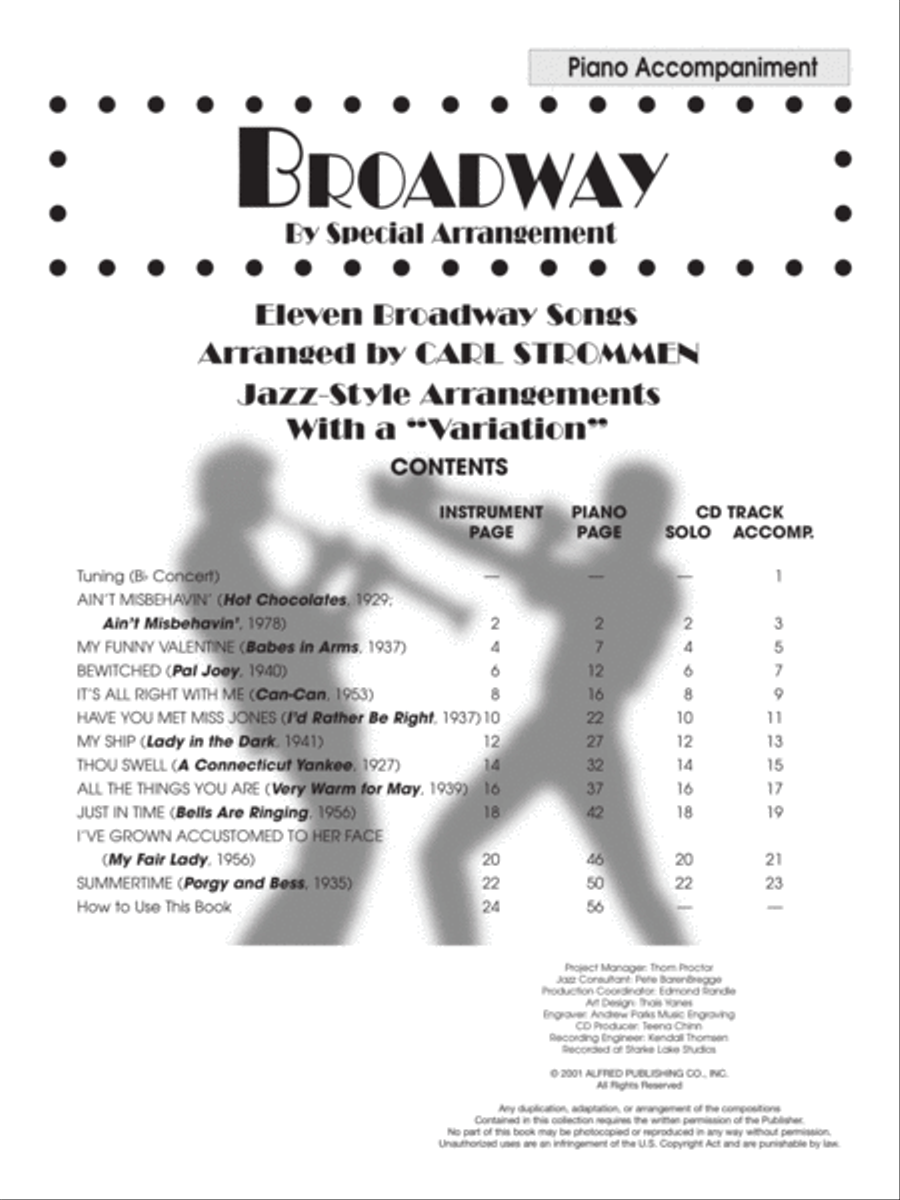 Broadway By Special Arrangement - Piano Accompaniment Piano Accompaniment scores gallery preview page 2