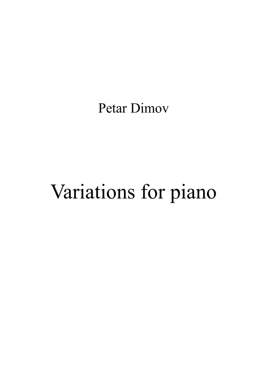 Variations for piano Variations for piano Piano Solo scores gallery preview page 1