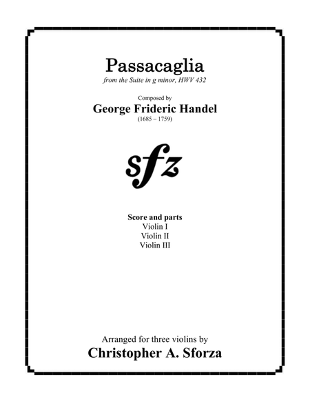 Passacaglia (HWV 432), for three violins image number null