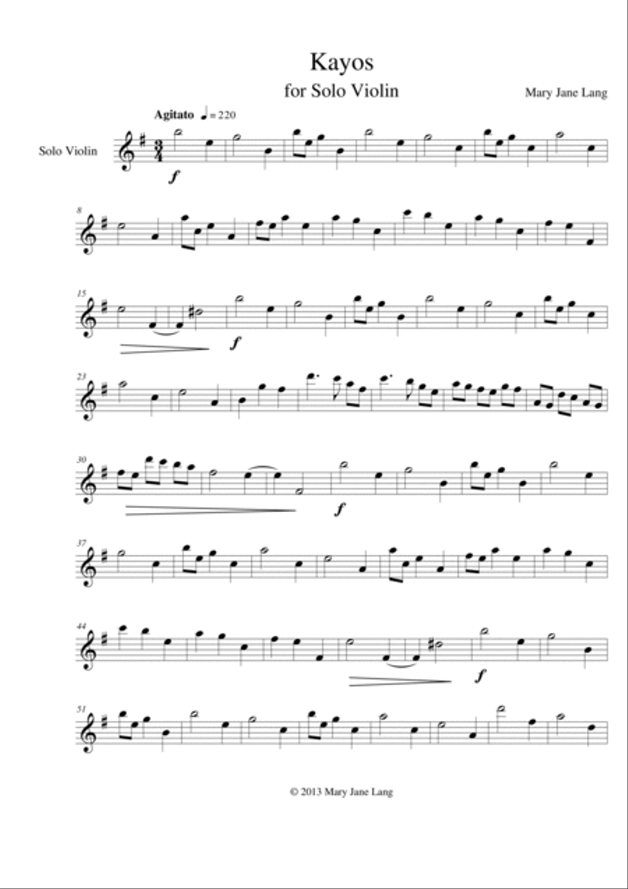 Kayos for Solo Violin Kayos for Solo Violin Violin Solo scores gallery preview page 3