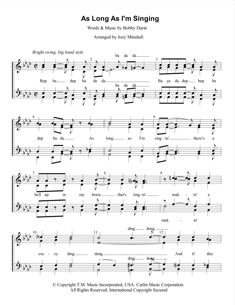 As Long As I'm Singing SSAA scores gallery preview page 1