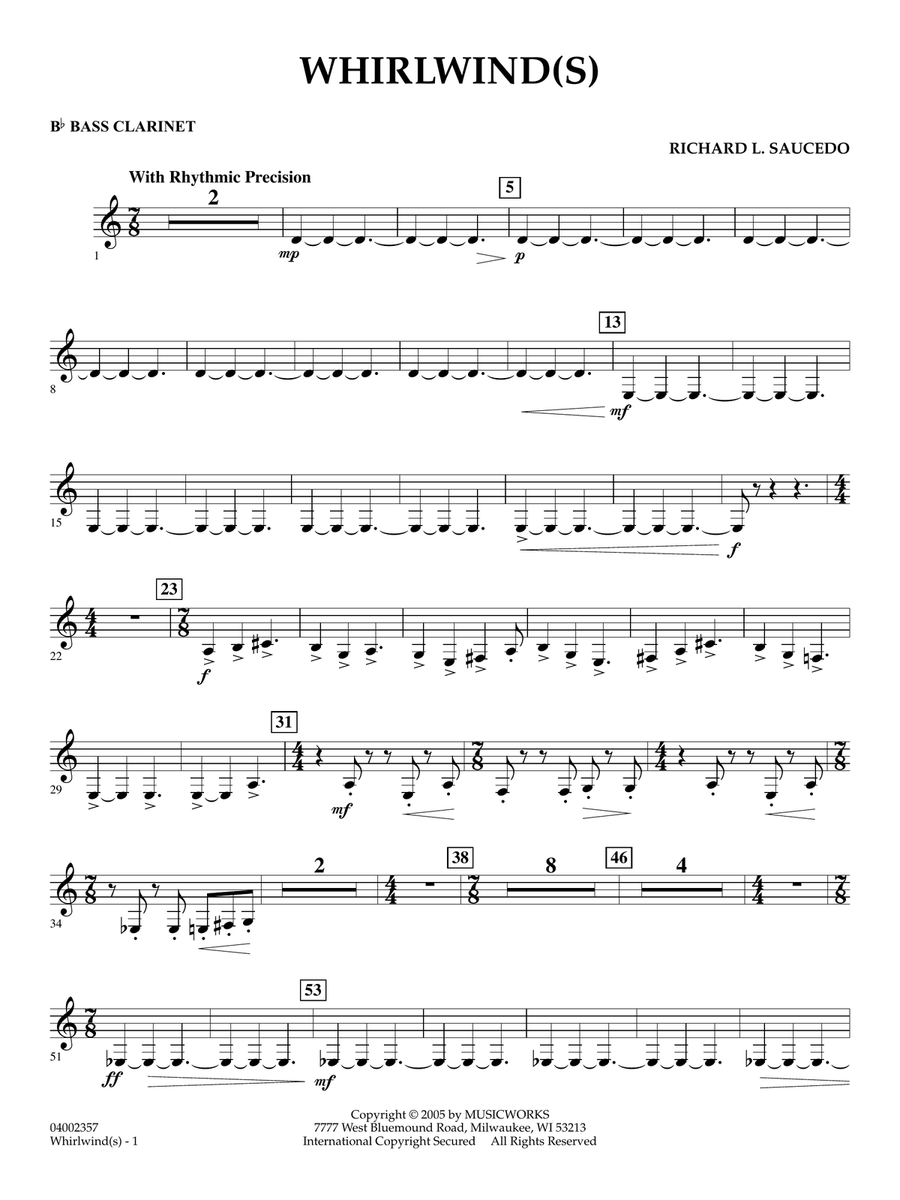 Whirlwind(s) - Bb Bass Clarinet