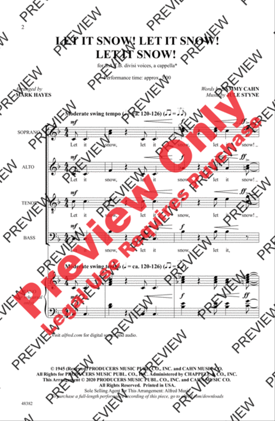 Let It Snow! Let It Snow! Let It Snow! 4-Part scores gallery preview page 2