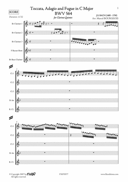 Toccata, Adagio and Fugue in C Major BWV 564 image number null