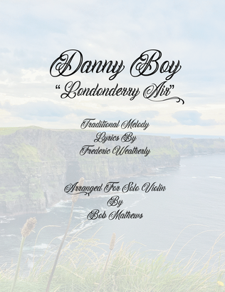 Book cover for Danny Boy (Londonderry Air) for Violin Solo