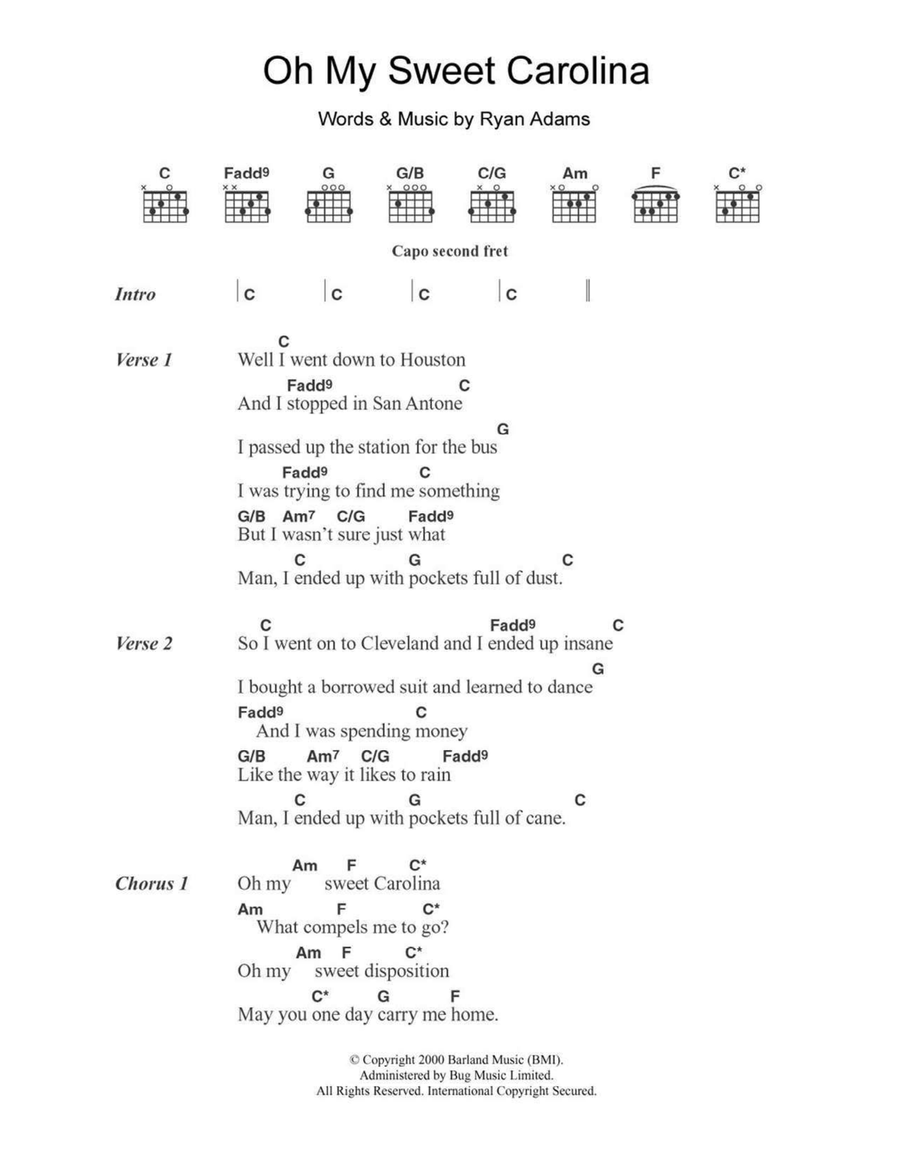 Oh My Sweet Carolina Electric Guitar scores gallery preview page 1
