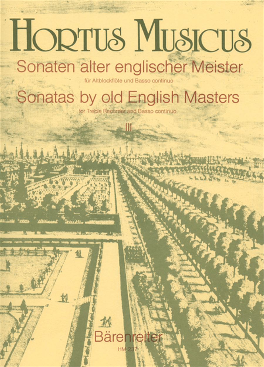 Sonaten alter englischer Meister for Treble Recorder and Basso continuo