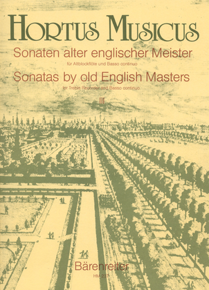 Book cover for Sonaten alter englischer Meister for Treble Recorder and Basso continuo