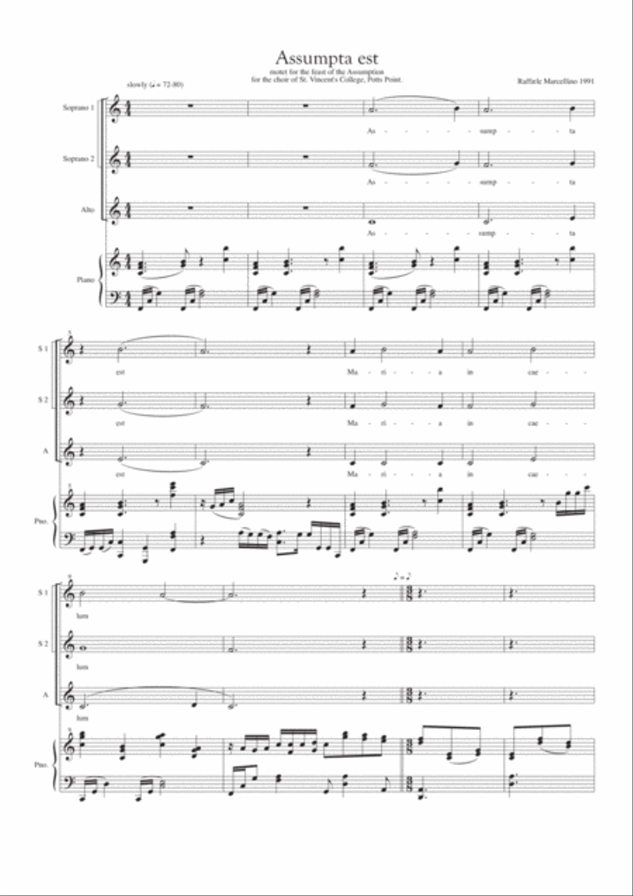 Assumpta est Assumpta est SSA scores gallery preview page 1