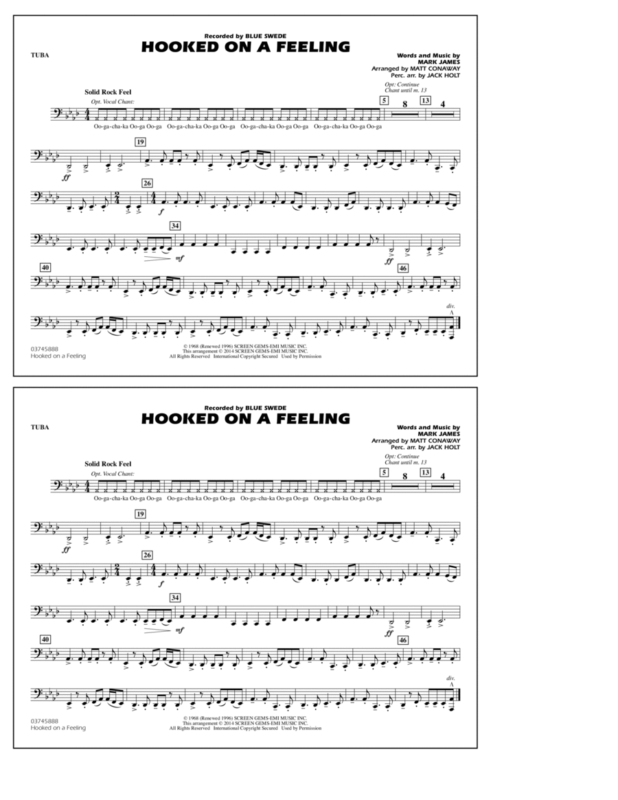Hooked on a Feeling - Tuba Tuba scores gallery preview page 1