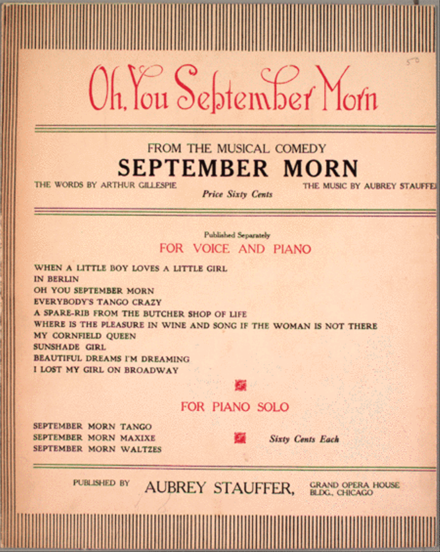 Oh, You September Morn Voice scores gallery preview page 1