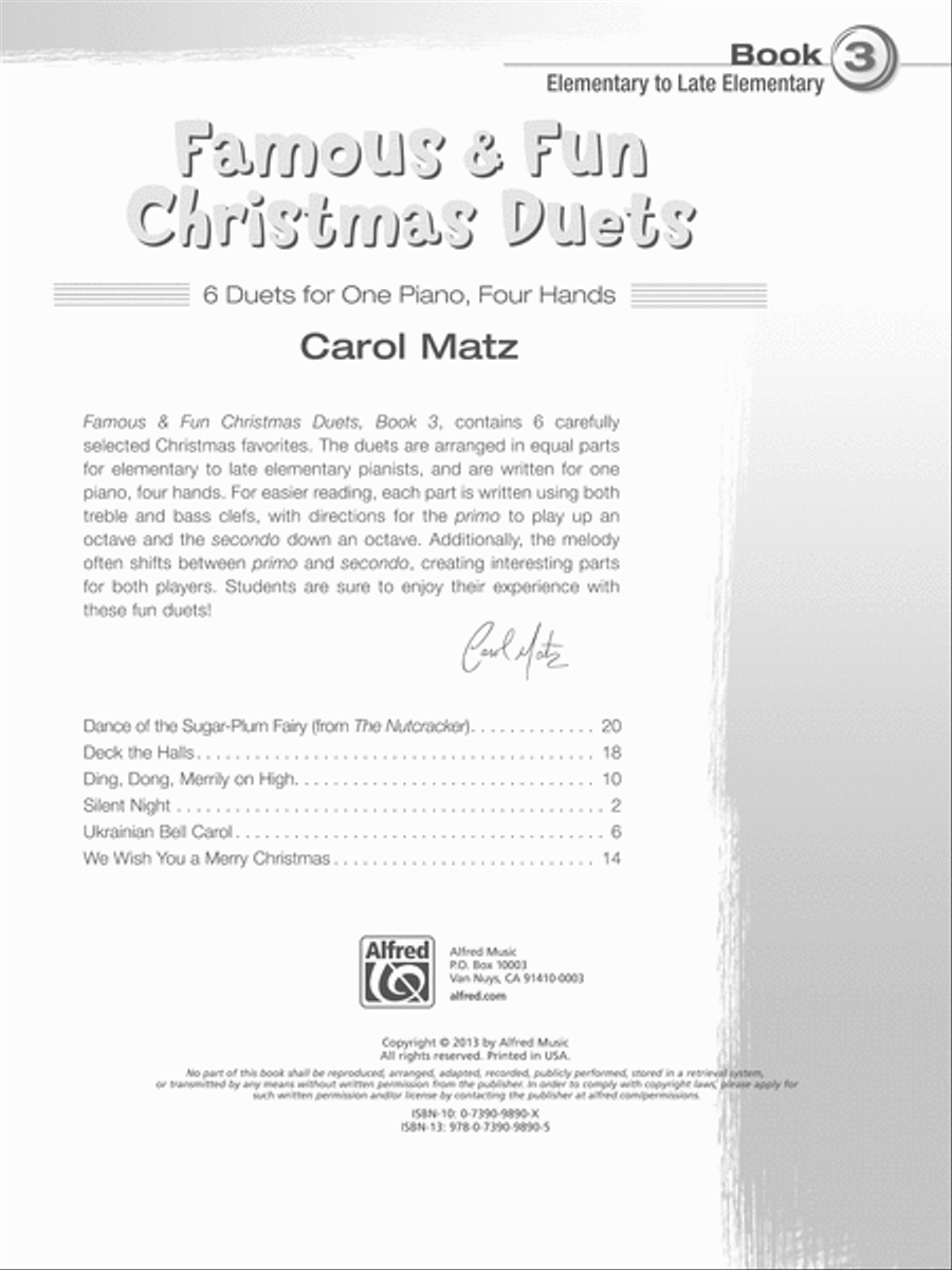 Famous & Fun Christmas Duets, Book 3 Small Ensemble scores gallery preview page 2