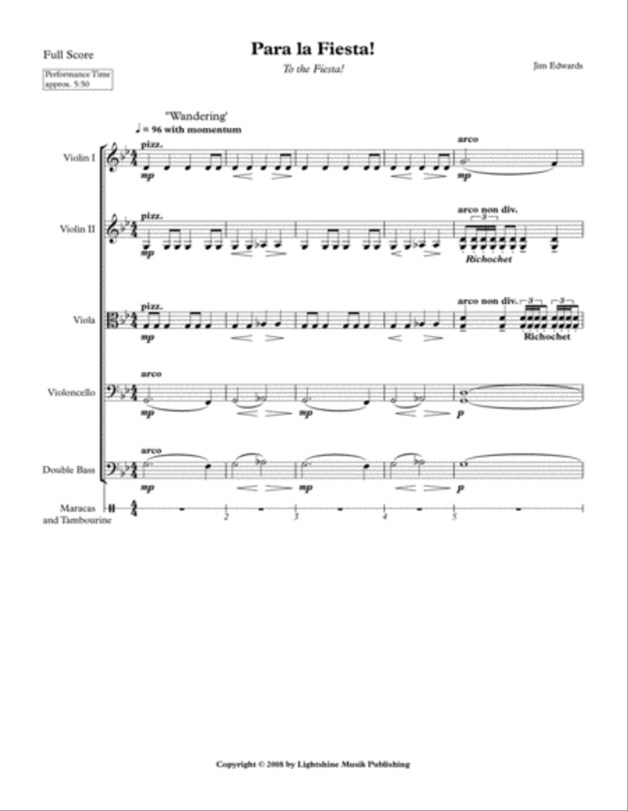 Para la fiesta! Para la fiesta! String Orchestra scores gallery preview page 1