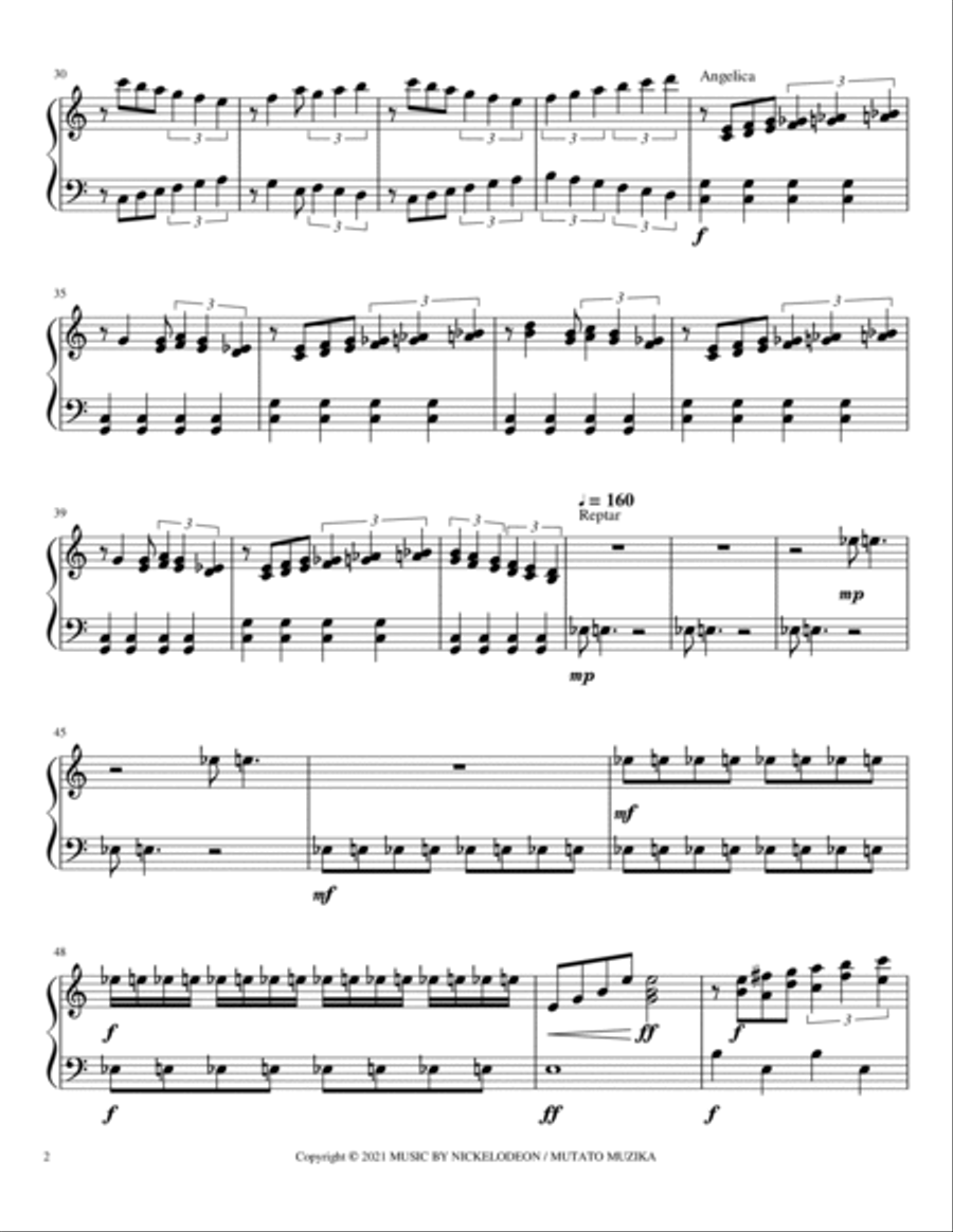 Rugrats Theme Piano Solo scores gallery preview page 2