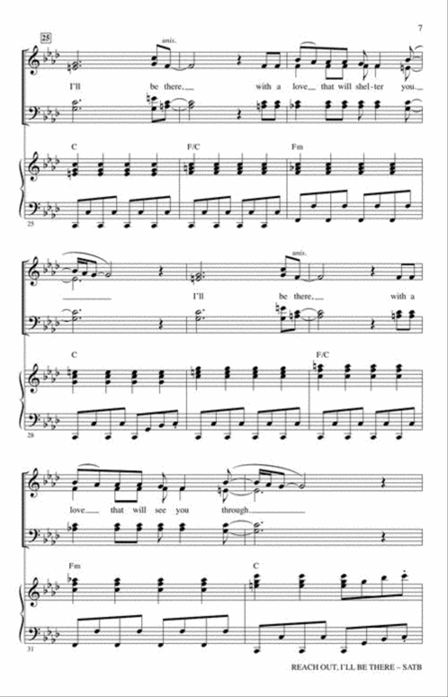 Reach Out I'll Be There 4-Part scores gallery preview page 5