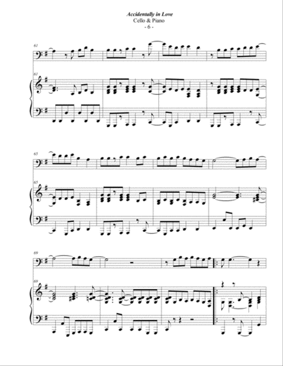 Accidentally In Love Piano scores gallery preview page 6
