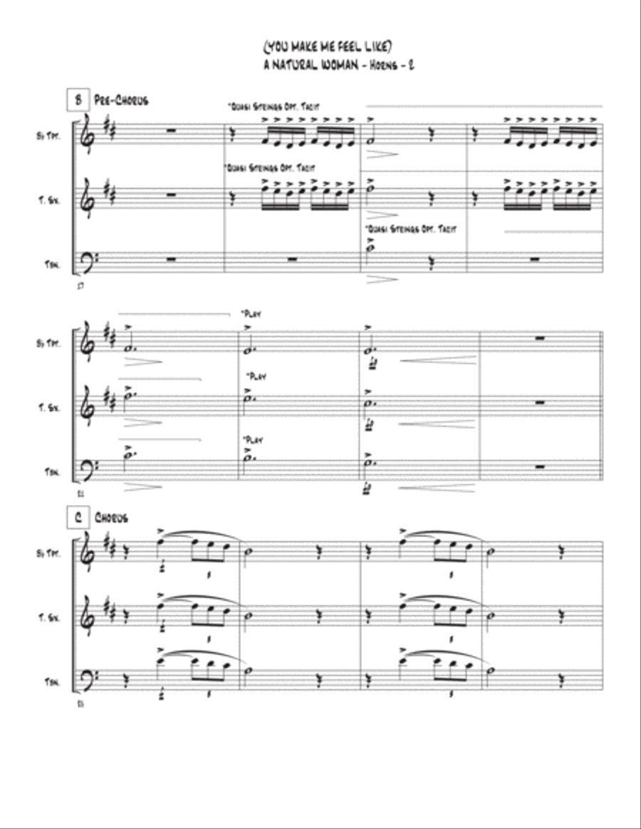 (you Make Me Feel Like) A Natural Woman Tenor Saxophone scores gallery preview page 2