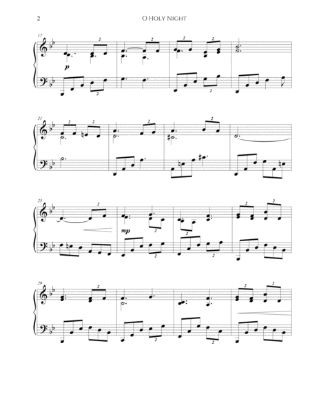 O Holy Night Intermediate Christmas Piano Sheet Music Solo image number null