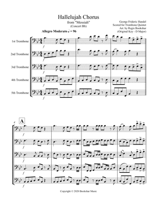Book cover for Hallelujah (from "Messiah") (Bb) (Trombone Quintet)