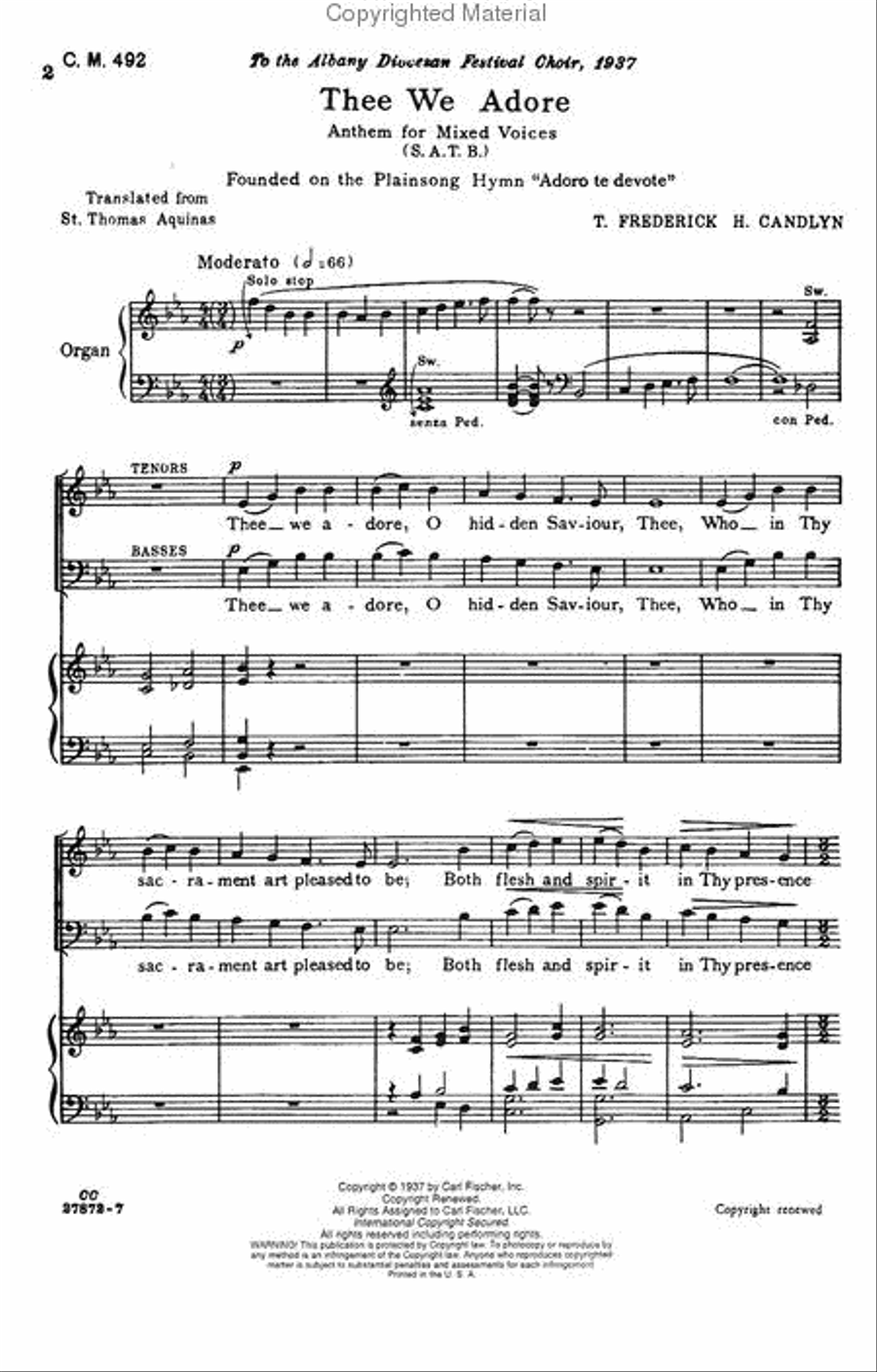 Thee We Adore 4-Part scores gallery preview page 2