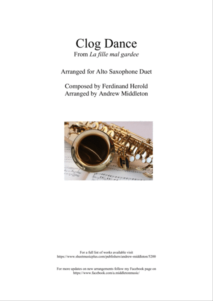 Clog Dance arranged for Alto Saxophone Duet Woodwind Duet scores gallery preview page 1