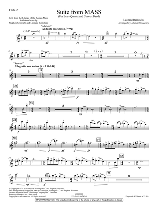Book cover for Suite from Mass (arr. Michael Sweeney) - Flute 2