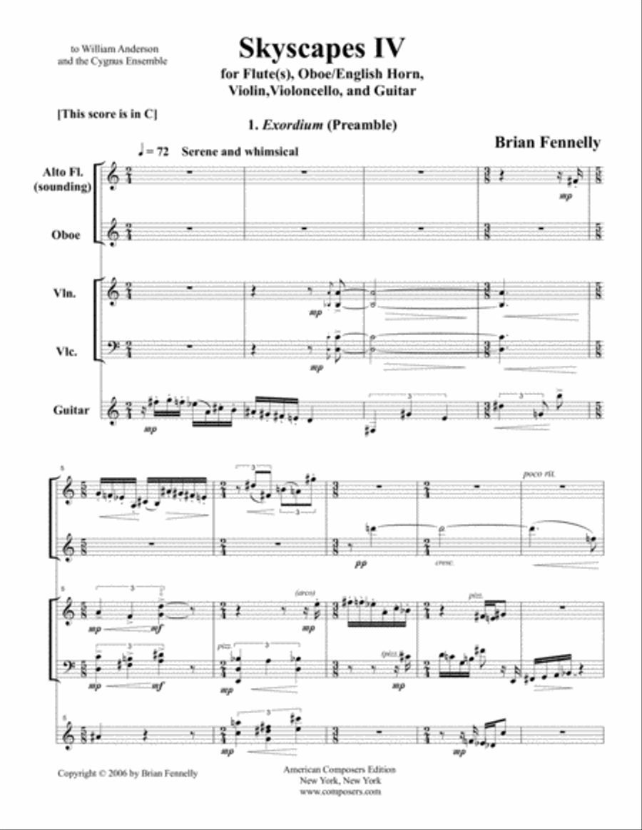 [Fennelly] Skyscapes IV Small Ensemble scores gallery preview page 5