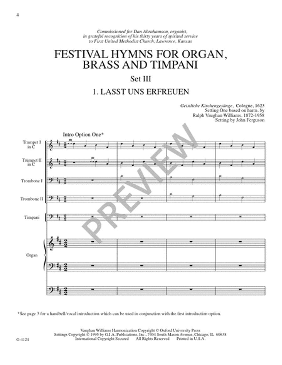 Festival Hymns for Organ, Brass, and Timpani - Volume 3, General Trombone scores gallery preview page 6