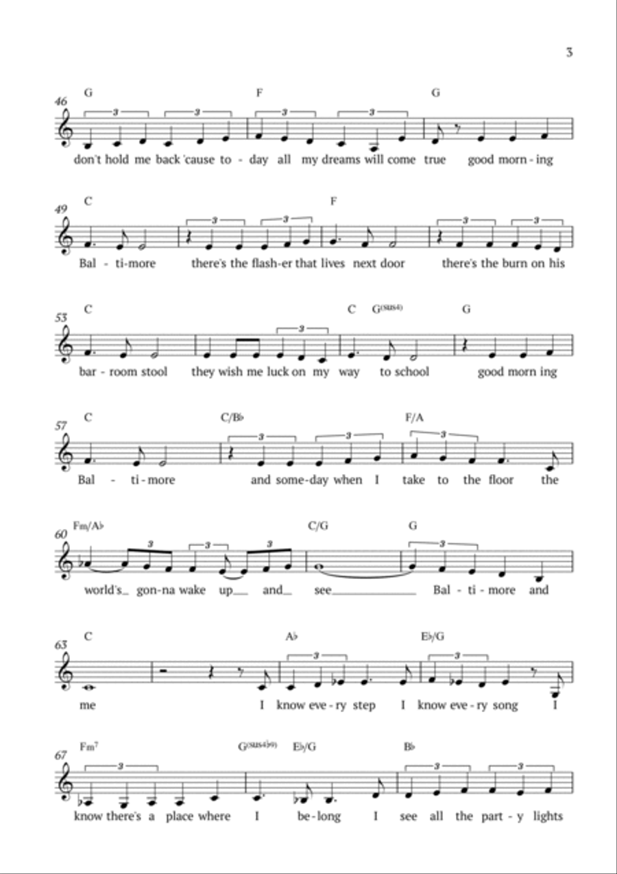 Good Morning Baltimore Piano scores gallery preview page 3
