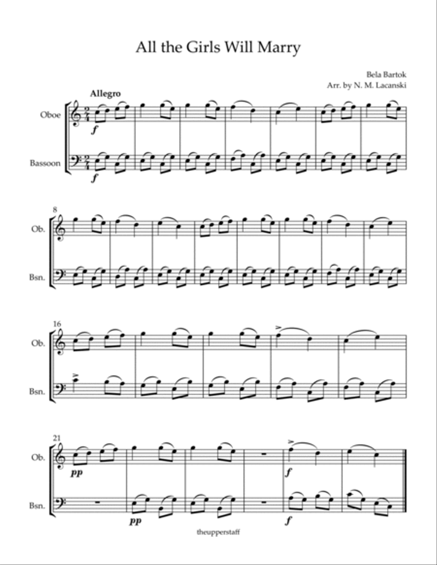 All the Girls Will Marry Woodwind Duet scores gallery preview page 2
