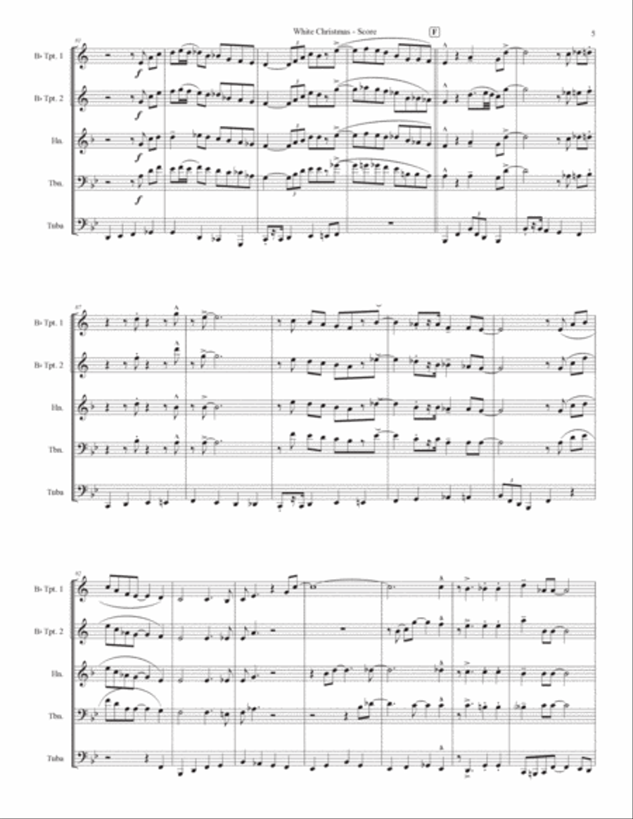 White Christmas White Christmas Brass Quintet scores gallery preview page 5