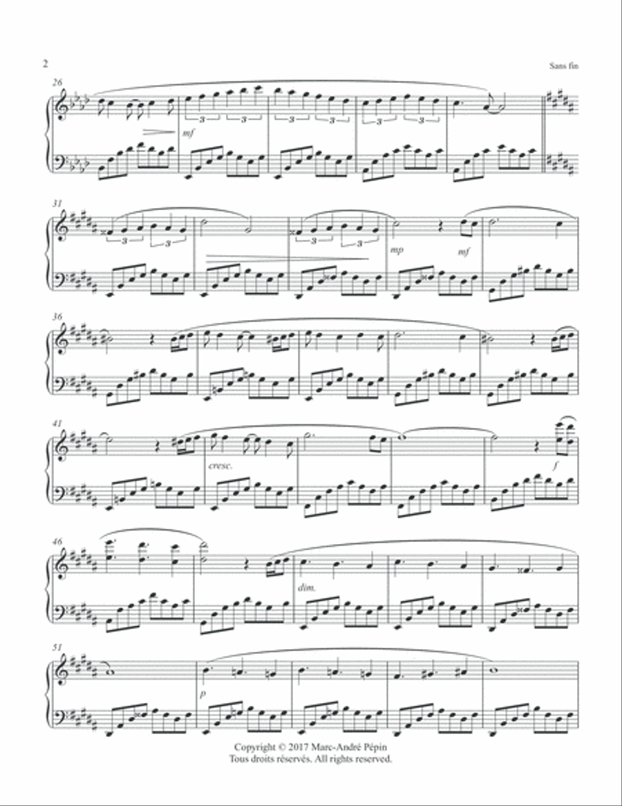 Neverending / Sans fin Neverending / Sans fin Piano Solo scores gallery preview page 3
