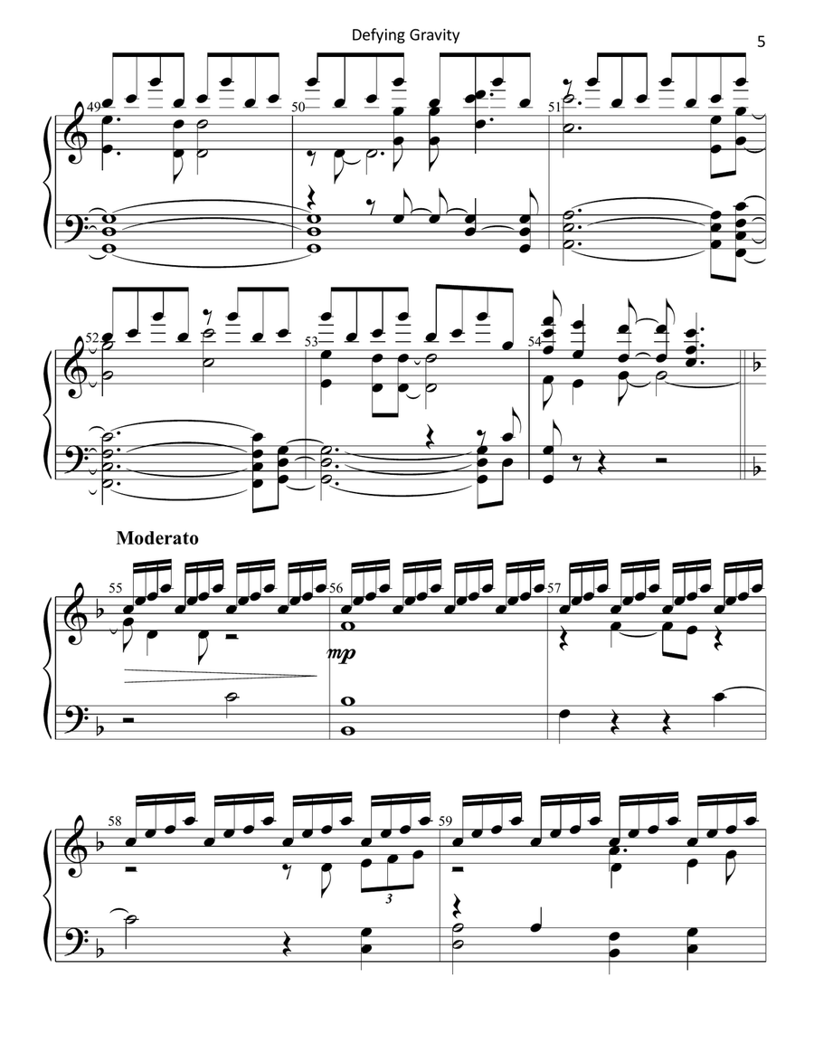 Defying Gravity Handbell Choir scores gallery preview page 5