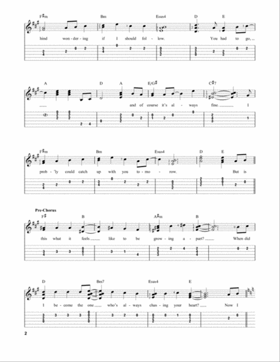 Lost In The Woods (from Disney's Frozen 2) Guitar Tablature scores gallery preview page 2