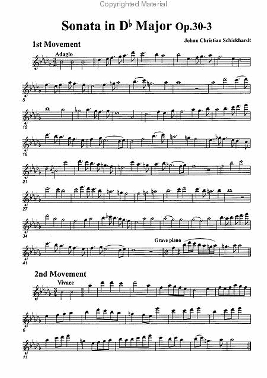 Sonata D-flat Major, Op. 30-3 Alto Recorder scores gallery preview page 2