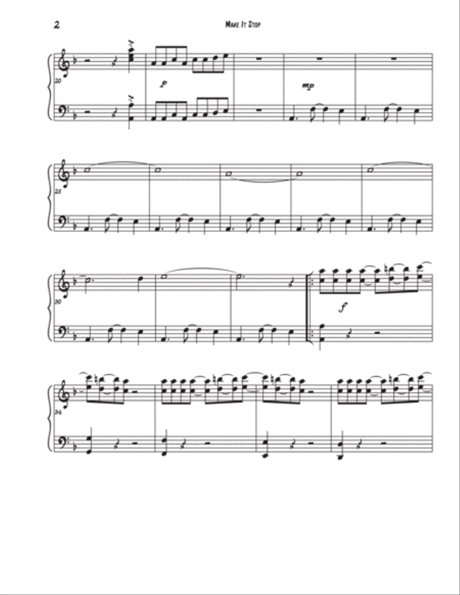 Make It Stop Piano Solo scores gallery preview page 3