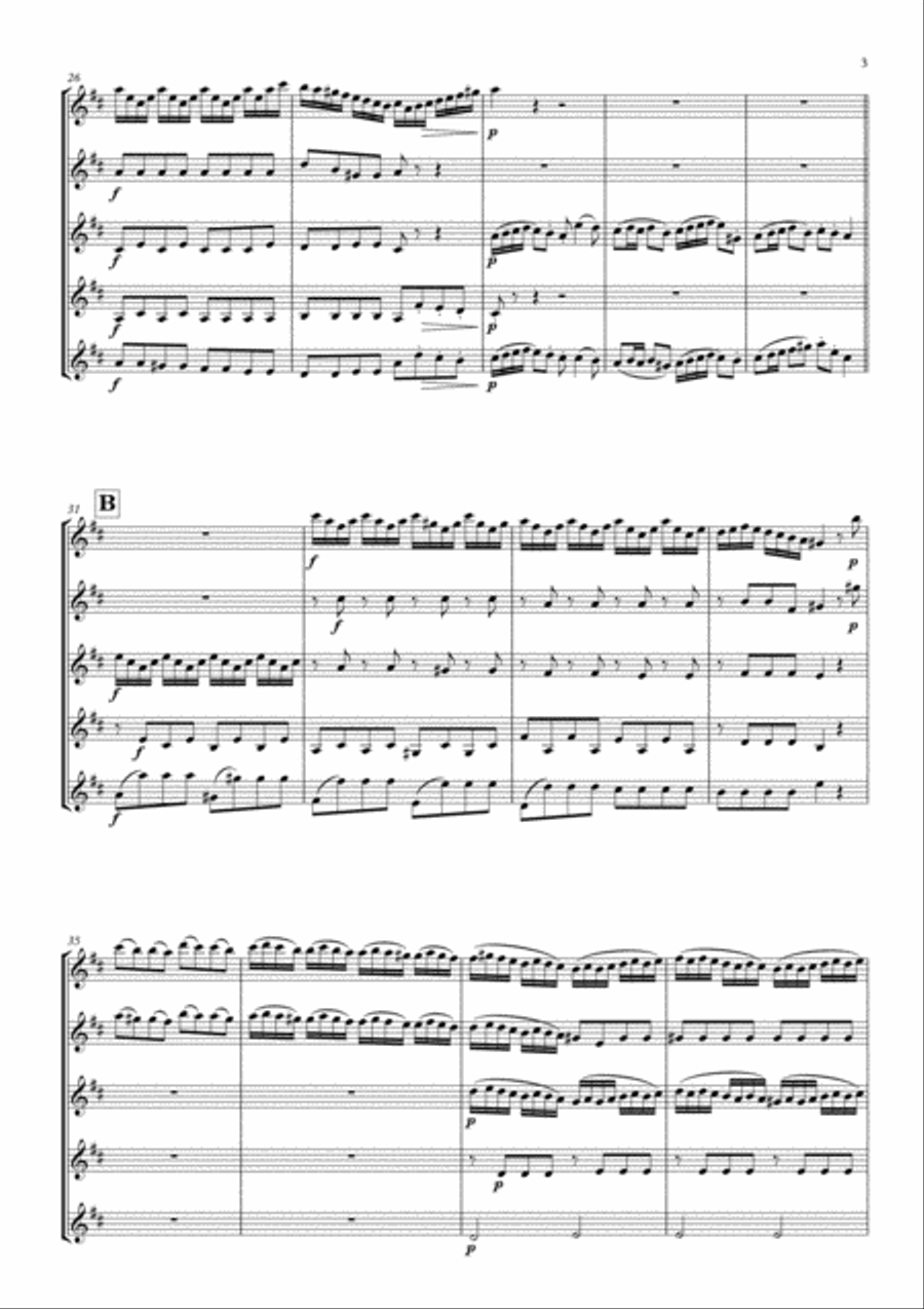 Arrival of the Queen of Sheba arranged for Flute Quintet Woodwind Quintet scores gallery preview page 5