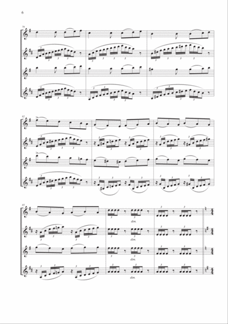 Capriccio Italien for Saxophone Quartet Saxophone Quartet scores gallery preview page 6